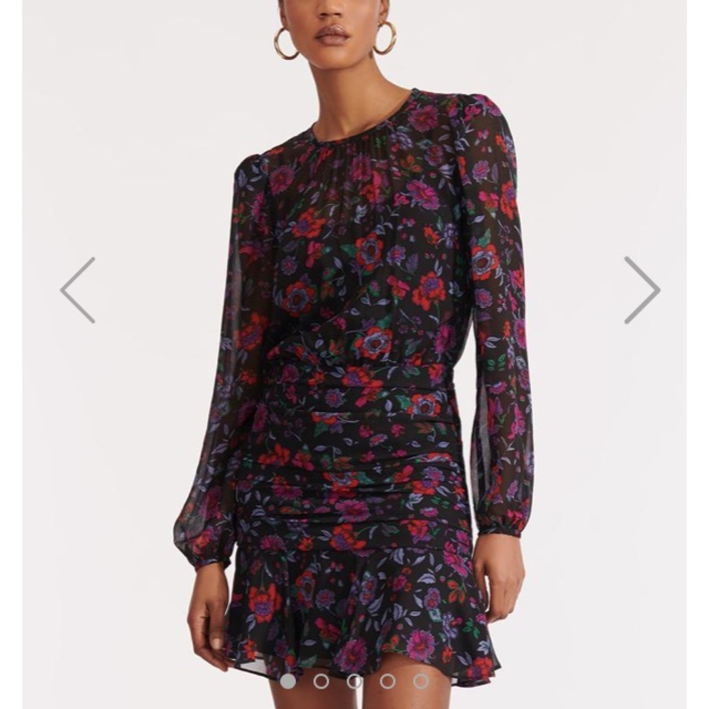 NWT Veronica Beard Robin Dress in Black Multi